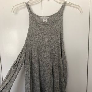 Grey cold shoulder sweater